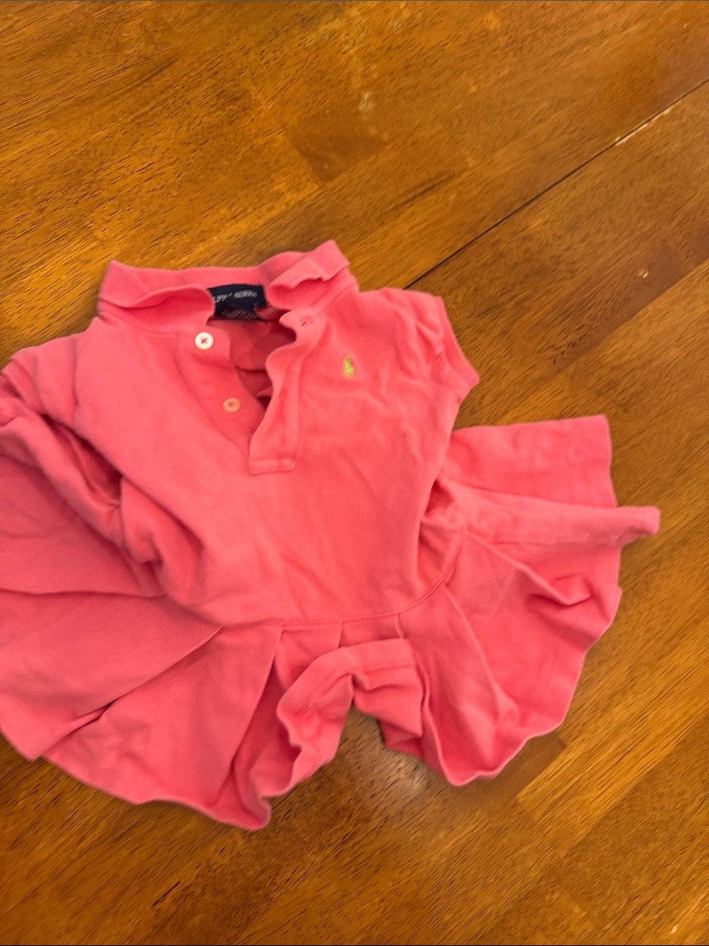 Ralph Lauren Hot Pink Polo Dress with Ruffled Skirt